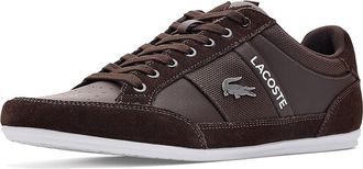 Lacoste Chaymon Sneakers Mens Shoes Dark Brown/White : 11.5 D - Medium, Synthetic/Leather