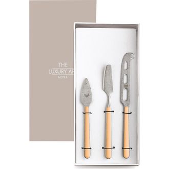 Mepra Fantasia Pewter Cheese Knives - 3 Pieces in Sesame at Nordstrom