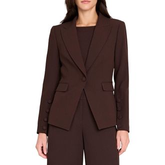 Tahari by ASL One-Button Blazer in Espresso at Nordstrom, Size 6