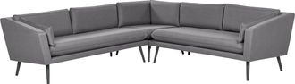 Beliani Beliani - Sof&aacute; Esquinero 5 Plazas Gris Negro Poli&eacute;ster Resistente Agua Uv Exterior Loretello
