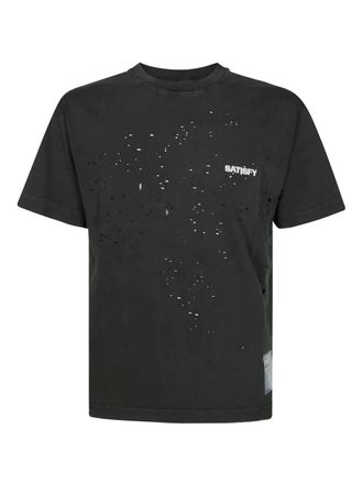 SATISFY ripped-detailing T-shirt - Black