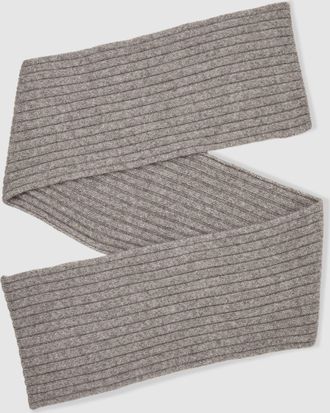 Reiss Oatmeal Melange Chunky Rib Wool Blend Scarves