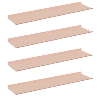 vidaXL Estante Flotante 4 Pcs Rosa 80 X 18 X 2,5 Cm Acero Vidaxl