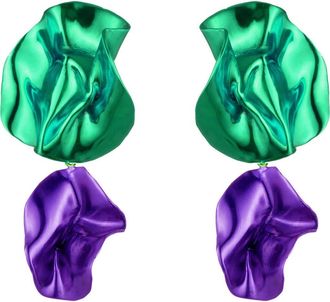 Sterling King Flashback Fold Drop Earrings in Emerald - Violet at Nordstrom