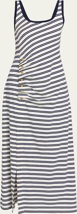 SIMKHAI Becker Striped Cotton Jersey Maxi Dress