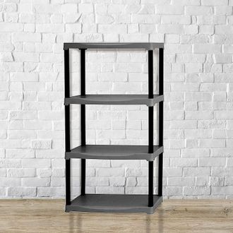 Dmora Estante De 2 Casillas En Polipropileno, Estantes Multiusos Para Interiores O Externos, 100% Made In Italy, Cm 70x30h133, Color Antracita, Con Embalaje