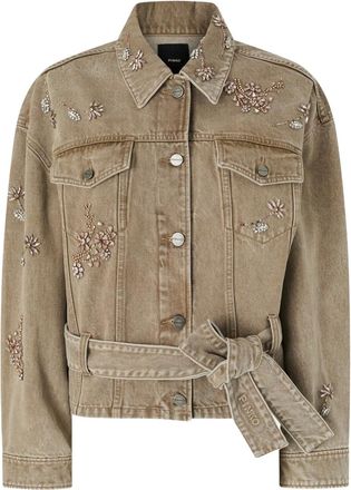 Pinko Giacca denim con decorazione - Toni neutri