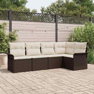 vidaXL Vidaxl - Conjunto De Sof&aacute; De Jard&iacute;n 5 Pcs 242.5 X 132.5 X 85 Cm