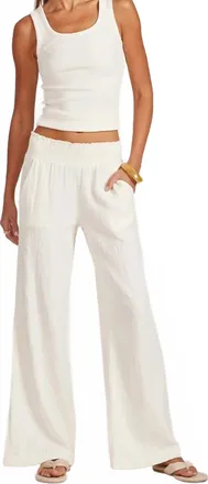 bobi Crop Wide Leg Beach Pants In Linen