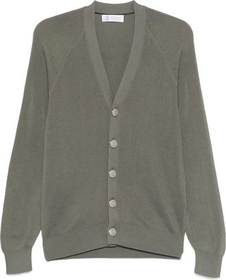 Brunello Cucinelli ribbed button cardigan - Green