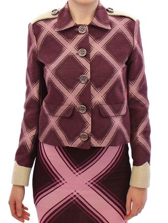 House Of Holland Check Trench Coat Blazer Womens Jacket