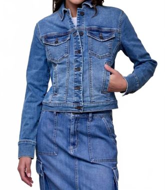 Hidden Jeans Rebel Fitted Stretch Trucker Jacket In Medium Wash