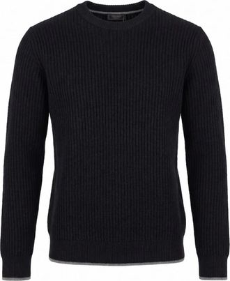 PESERICO Maglia Tricot U - Heren - Ronde hals truien - Blauw - M - Wol - Truien & Vesten