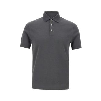 Herno Polo Shirts, male, Gray, Size: XL Jersey Knit Effect Polo Shirt