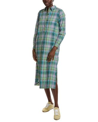 Ganni Seersucker Check Shirtdress