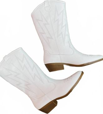 Dirty Laundry Womens Josea Pointed Toe Western Boot In White