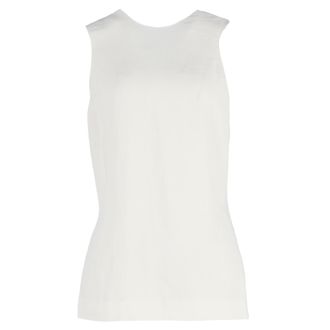 Khaite Cross-Back Top in Cream Viscose