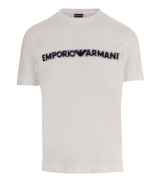 Emporio Armani Beige Logo Crew Neck T-Shirt
