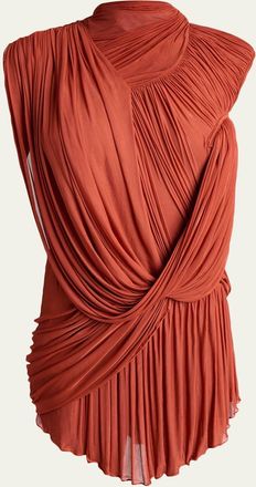 Balmain Draped Jersey Backless Mini Dress
