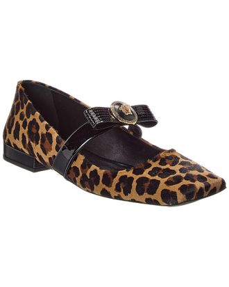 Versace Ribbon Haircalf & Patent Ballerina Flat