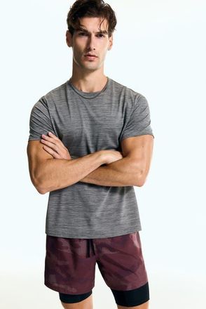 H&M Mesh Sports T-shirt With Drymove in Gray Melange at Nordstrom, Size Xxx-Large