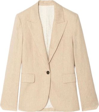 Zadig&Voltaire Jassen, Dames, Bruin, M, Blazer met Gouden Strepen