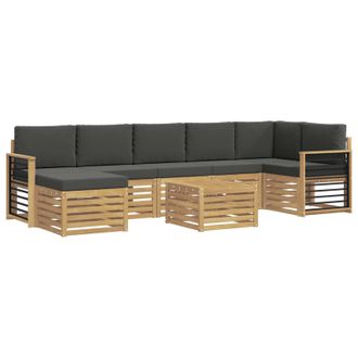 vidaXL Conjunto De Sof&aacute;s De Exterior 8 Pcs Blanco Y Antracita Vidaxl