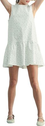 Wishlist Floral Drop Waist Cotton Minidress in White at Nordstrom Rack, Size Medium