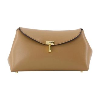 Toteme Mini T-Lock Clutch - female - Tot&ecirc;Me - Clutches - Brown - ONE SIZE - Bags