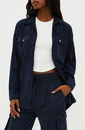 Beach Riot Coramine Cotton Blend Button-Up Shirt in Ultramarine at Nordstrom Rack, Size Small