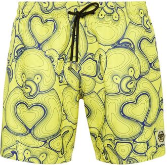 Philipp Plein Swim Trunks Teddy - Heren - Strandmode - Geel - S - Polyester - Badmode