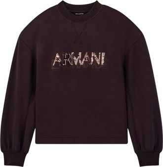 A|X Armani Exchange Sudadera de Viscosa El&aacute;stica Scuba - Sweatshirts & Hoodies - Mujer - Marr&oacute;n - XL
