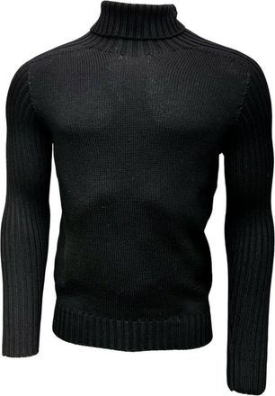 Gran Sasso Rainwool Rollneck Trui - Heren - Coltruien - Zwart - M - Wol - Truien & Vesten