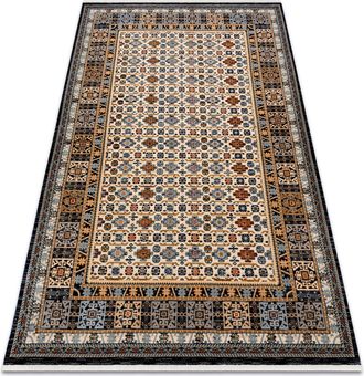 RugsX Rugsx - Alfombra Keshan Franjas, Marco Oriental 6428/53551 Beige / Azul Oscuro Multicolour 160x230 Cm