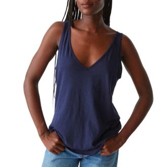 Michael Stars Womens Scarlett V-Neck Tank Top In Nocturnal