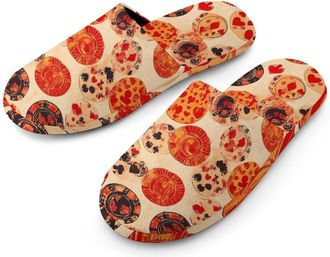 Generic Poker Chips Spades Hearts Mens House Slippers Slip Indoor Slipper On Shoes Warm Outdoor