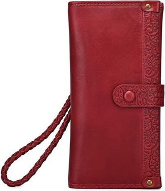 OLD TREND Iris Genuine Leather Modular RFID Wristlet Clutch in Maroon at Nordstrom