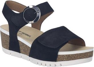 Josef Seibel Quinn 16 Wedge Sandal in Black Nubuck at Nordstrom, Size 11-11.5Us