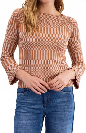 FDJ Long-Sleeve Rib Sweater In Bronze/cr&egrave;me