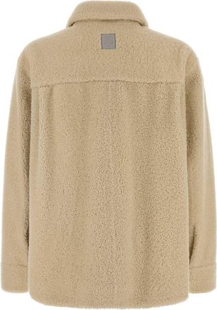 Loewe Mens Shearling Overshirt Gray Jacket