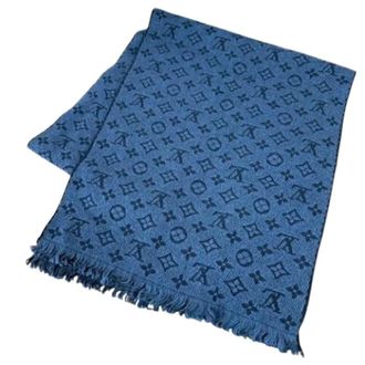 Louis Vuitton Pre-owned Monogram Stole - Dames - Pre-owned - Blauw - Maat: ONE Size Wol