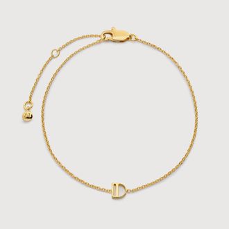 Monica Vinader Gold Initial D Chain Bracelet