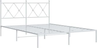 vidaXL Vidaxl - Estructura cama sin colchón con cabecero metal blanco 135x190cm