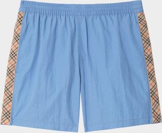 Burberry Men & apos;s Nylon Check-Trim Swim Trunks