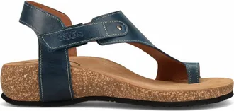 Taos Womens Fame Sandal In Petrol Blue Leather