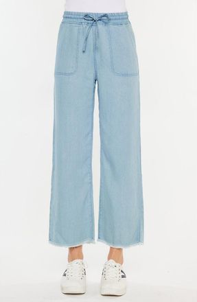 Kancan Milly High Rise Cropped Wide Leg Jeans in Light Wash at Nordstrom, Size X-Large