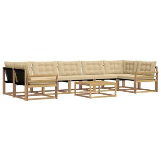 vidaXL Conjunto De Sof&aacute;s De Exterior 8 Pcs Y Beige 79 X 79 X 37 Cm Vidaxl