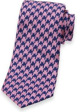 Paul Fredrick Patterned Woven Silk Tie in Pink/navy at Nordstrom