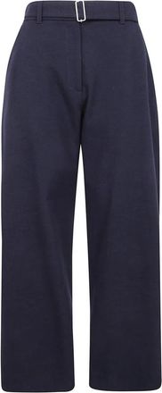 STUDIO NICHOLSON Doring Wide Leg Broek met Riem - Dames - Wijde Broeken - Blauw - 2XS - Leer - Broeken