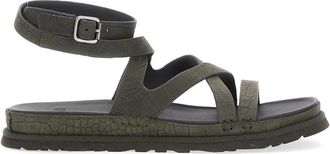 UGG Golden Gaze Croc-effect Buckled Sandals